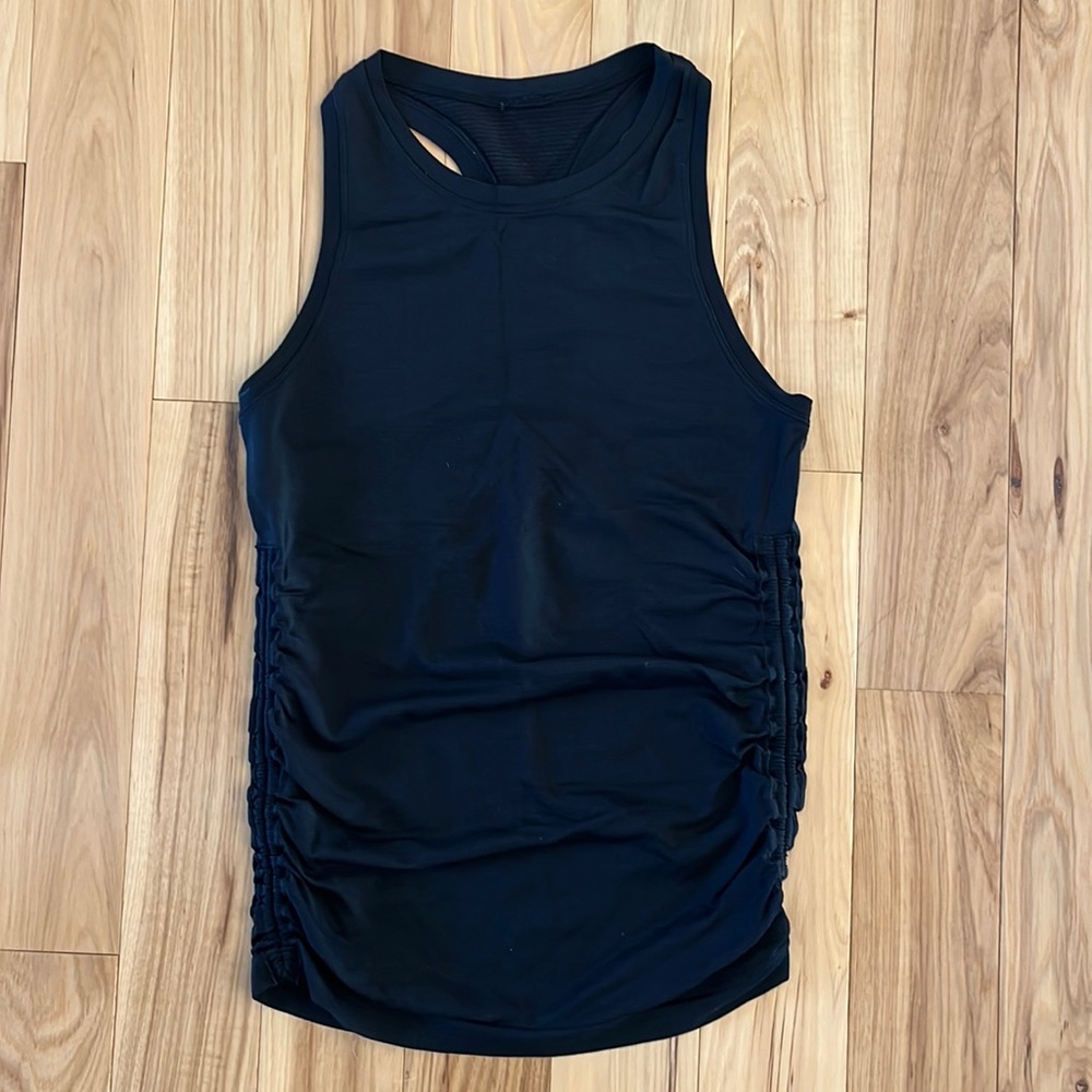 Lululemon Black Side Cinch Tank Top, Size 2